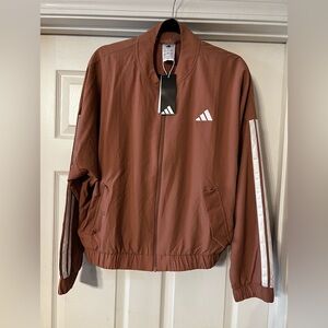 Adidas WOMENS FLESH BROWN  Bomber Jacket SIZE LARGE  NWT